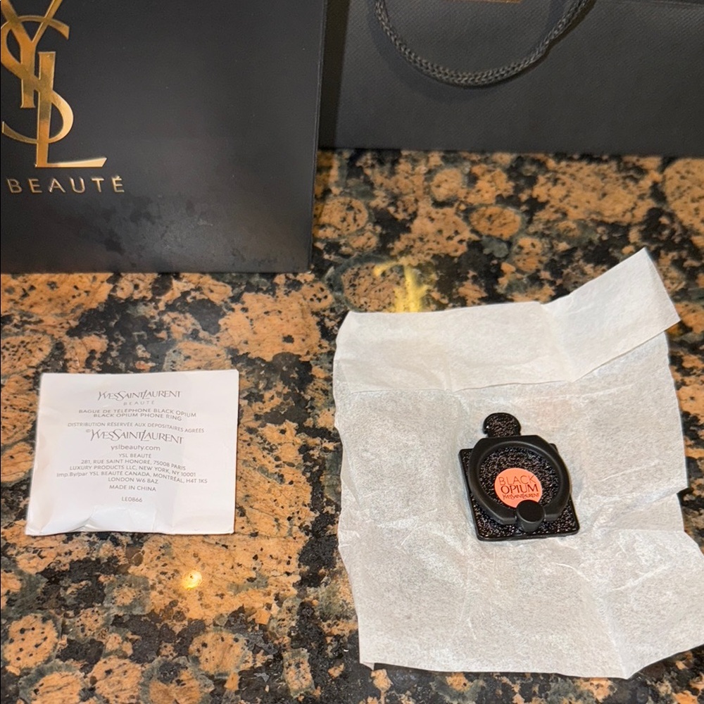 Yves Saint Laurent Black Opium phone ring authentic unused brand new